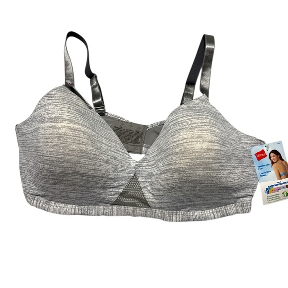 Hanes Women's Gray ComfortFlex Fit Wirefree Bra - Picture 1 of 5